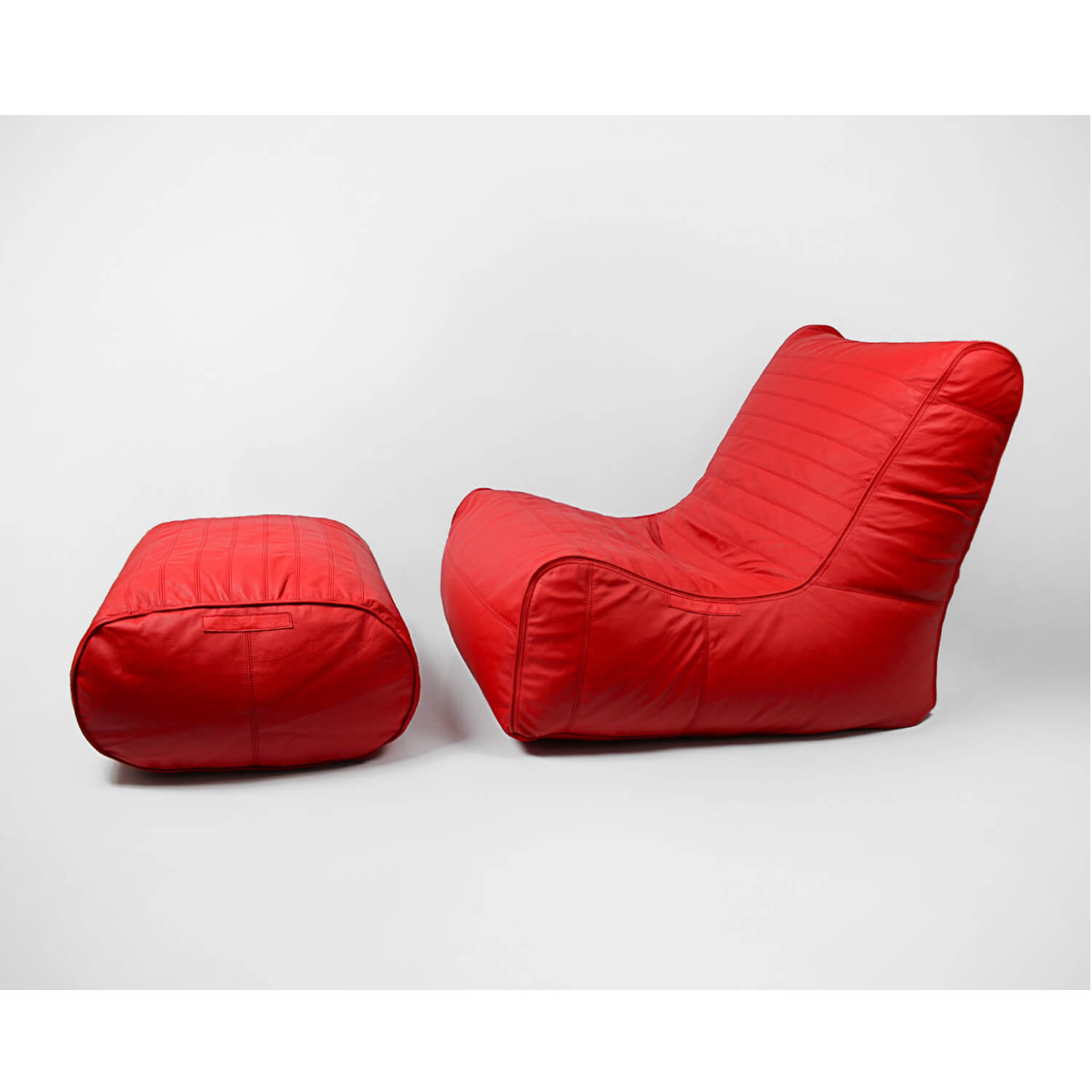 Indoor Bean Bags Fiorenze Bean Bags Hellfire Red Genuine Leather