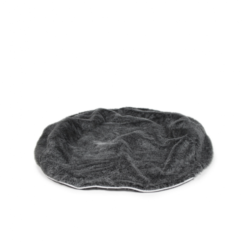 small grey faux fur dog bed cover made by Ambient Lounge New Zealand