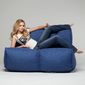 Blue Twin Couch Bean Bag Sofa
