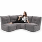 Comfortable Corner Modular Furniture bean bag Grey Couch Interior Fabric