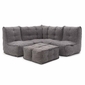 comfortable 4 Piece modular Couch Bean Bags in grey Interior Fabric