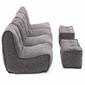 comfortable 4 Piece Modular Quad Couch Bean Bags in Grey Interior Fabric