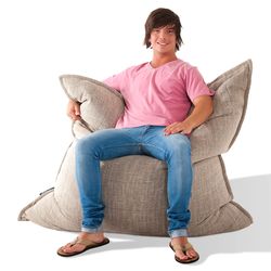 beige flat pillow made of bean bags by Ambient Lounge