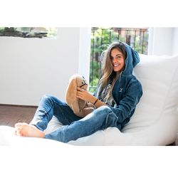 white leather bean bags - Ambient Lounge