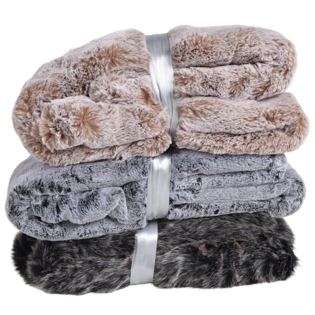 New Zealand luxury throws in stunning grey faux fur