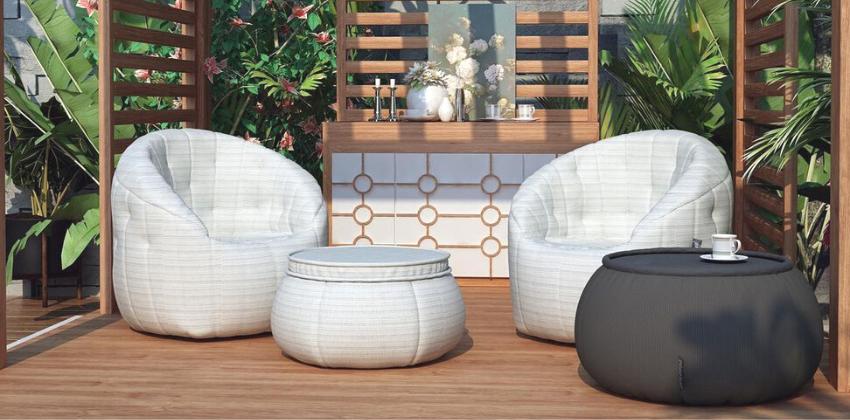 ambient lounge designer set on an outdoor setting 