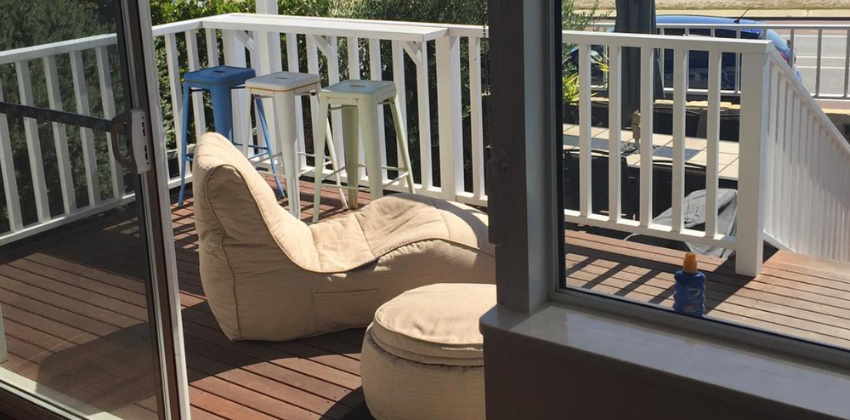outdoor balcony with Ambient lounge luxury bean bags