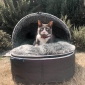 Luxury Hooded Cat Bed (Grey)