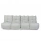 comfortable 4 Piece Modular Quad Couch Bean Bags in Grey with linen Interior Fabric