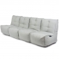 comfortable 4 Piece Modular Quad Couch Bean Bags in Grey with linen Interior Fabric