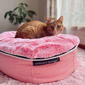 pink cat bed by Ambient Lounge soft premium luxury pet cat dog bed fur top bean bag