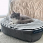 Small Premium Cooling ThermoQuilt Cat Bed (Silver)