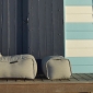 Maldives Grey Wing Ottoman Sunbrella Bean Bags - Ambient Lounge