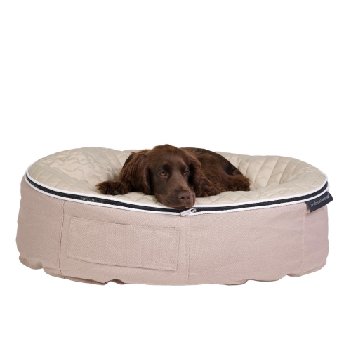 Medium Premium ThermoQuilt (Coffee/Beige) Dog Bed