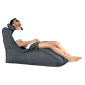 Man lounging on an avatar lounger in titanium weave fabric from ambient lounge in New Zealand