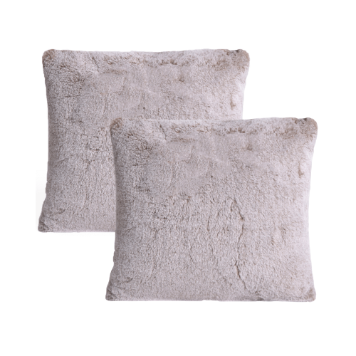 Deluxe Faux Fur Cushion - Cappuccino (Set of 2)