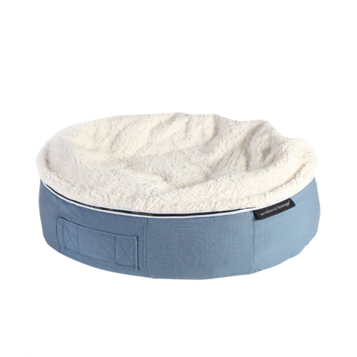Small Indoor/Outdoor Dog Bed (Blue Dream with Organic Cotton)