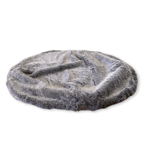 large grey faux fur dog bed cover made by Ambient Lounge New Zealand