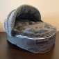 Small Rebound Foam Hooded Cat Bed (Grey)