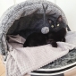 Small Rebound Foam Hooded Cat Bed (Grey)