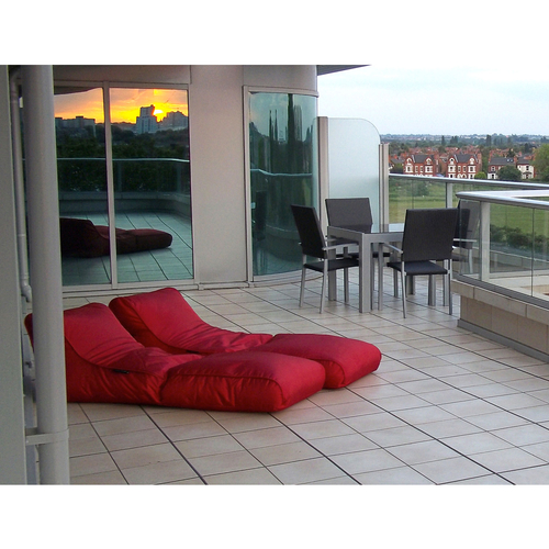 red conversion lounger bean bag