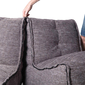 Grey Twin Couch Bean Bag Sofa