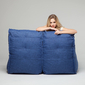 Blue Twin Couch Bean Bag Sofa