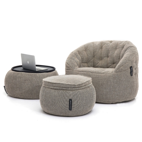 beige designer sofa set bean bag by Ambient Lounge