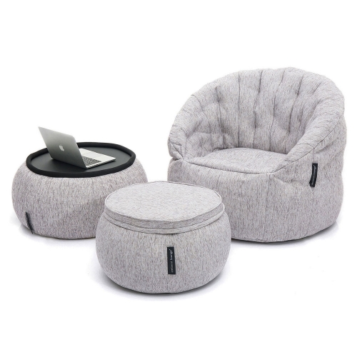 white designer sofa set bean bag by Ambient Lounge