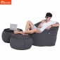 black designer sofa set in Sunbrella fabric bean bag by Ambient Lounge