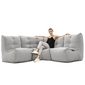 comfortable cozy corner Bean Bags in grey with linen Interior Fabric