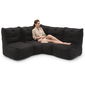 comfortable cozy corner Bean Bags in black Interior Fabric