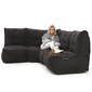 comfortable cozy corner Bean Bags in black Interior Fabric