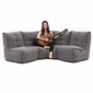 Grey fabric modular sofa bean bags by ambient lounge for home cinema