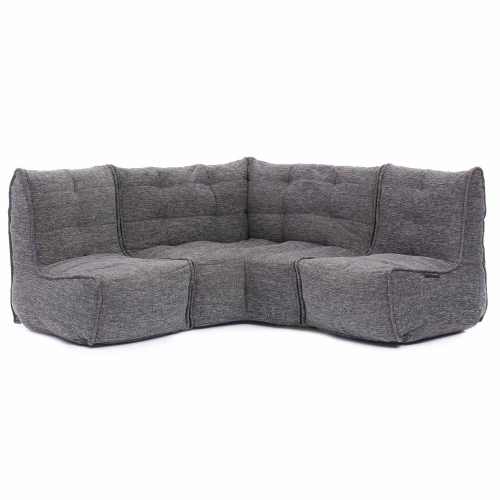 comfortable cozy corner Bean Bags in grey Interior Fabric