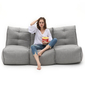 comfortable 3 Piece movie couch Bean Bags in Grey with linen Interior Fabric