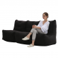 comfortable 3 Piece movie couch Bean Bags in black Interior Fabric