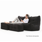 comfortable 3 Piece movie couch Bean Bags in black Interior Fabric