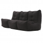comfortable 3 Piece movie couch Bean Bags in black Interior Fabric