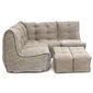 comfortable 4 Piece modular Couch Bean Bags in beige Interior Fabric