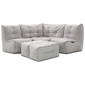 comfortable 4 Piece modular Couch Bean Bags in grey with linen Interior Fabric