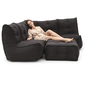 comfortable 4 Piece modular Couch Bean Bags in black Interior Fabric