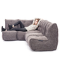 comfortable Modular L sofa Bean Bags in Grey Interior Fabric