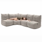 comfortable Modular L sofa Bean Bags in Beige Interior Fabric