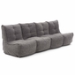 comfortable 4 Piece Modular Quad Couch Bean Bags in Grey Interior Fabric