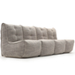comfortable 4 Piece Modular Quad Couch Bean Bags in beige Interior Fabric