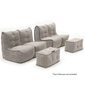 comfortable 4 Piece Modular Quad Couch Bean Bags in beige Interior Fabric