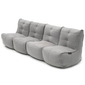 comfortable 4 Piece Modular Quad Couch Bean Bags in Grey with linen Interior Fabric