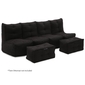 comfortable 4 Piece Modular Quad Couch Bean Bags in black Interior Fabric