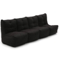 comfortable 4 Piece Modular Quad Couch Bean Bags in black Interior Fabric